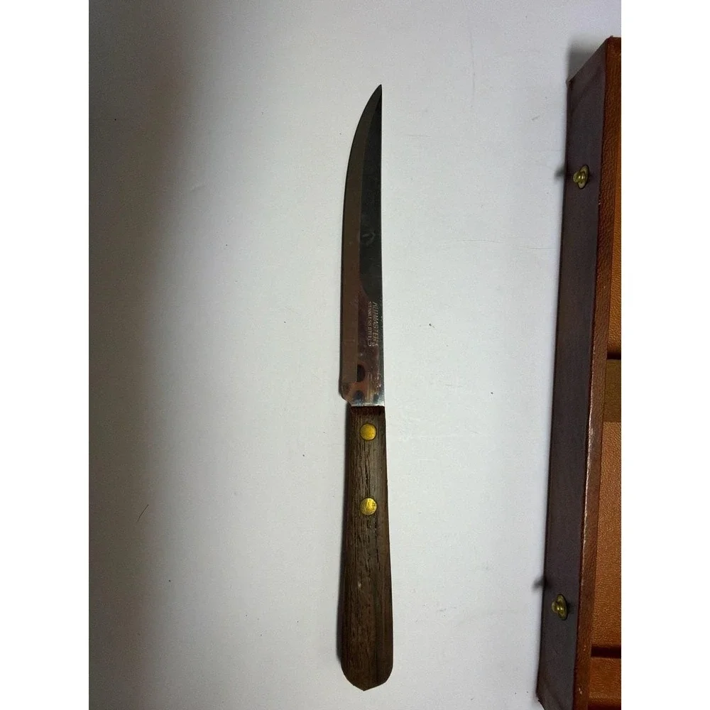 Vintage Kutmaster 5-Piece Steak Knife Set, Stainless Steel & Wood, Made in‎ USA
